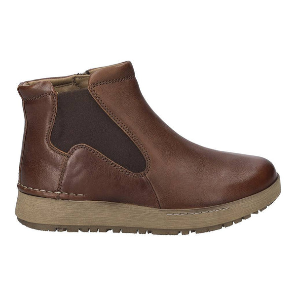 Josef Seibel Anna 04 Ladies Wide Castagne Brown Leather Arch Support Side Zip Ankle Boots-elevate your sole