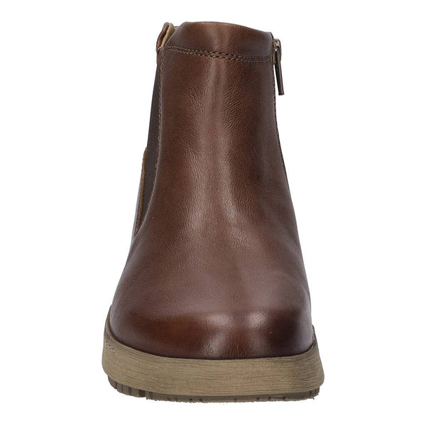 Josef Seibel Anna 04 Ladies Wide Castagne Brown Leather Arch Support Side Zip Ankle Boots-elevate your sole