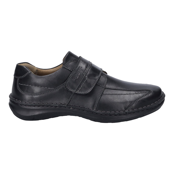 Josef Seibel New Anvers 02 Mens Wide Black Leather Arch Support Touch Fastening Shoes-elevate your sole