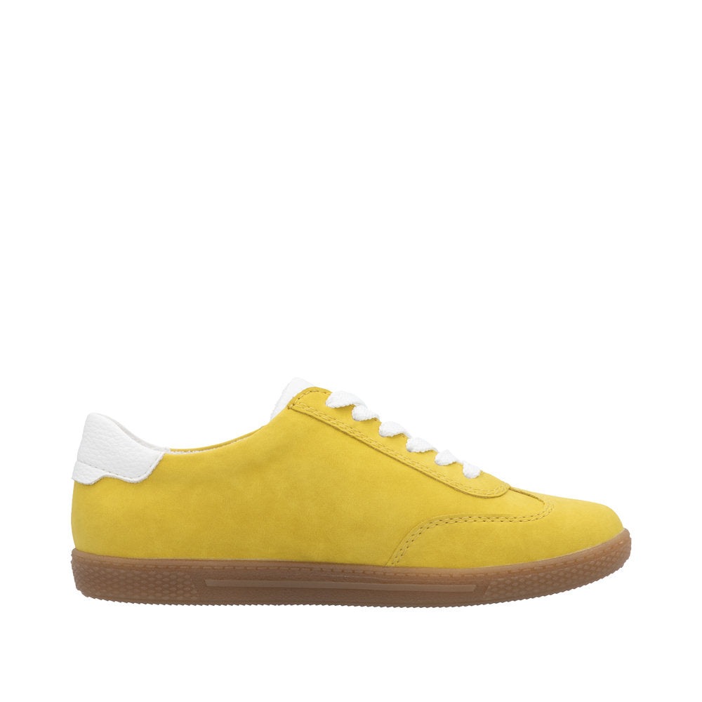 Rieker L9700-68 Ladies Yellow Zip & Lace Trainers