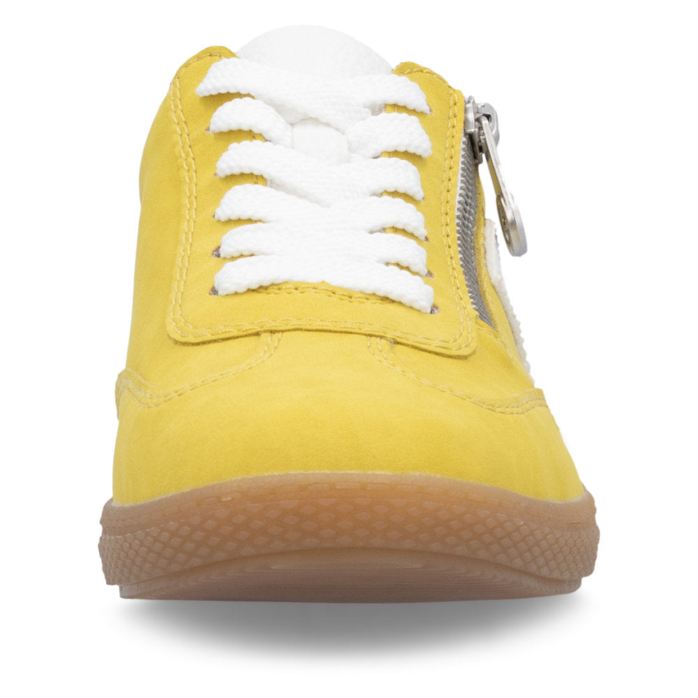 Rieker L9700-68 Ladies Yellow Zip & Lace Trainers