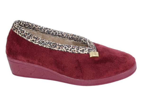 Sleepers LS843BD Dawn Ladies Red Wedge Slippers