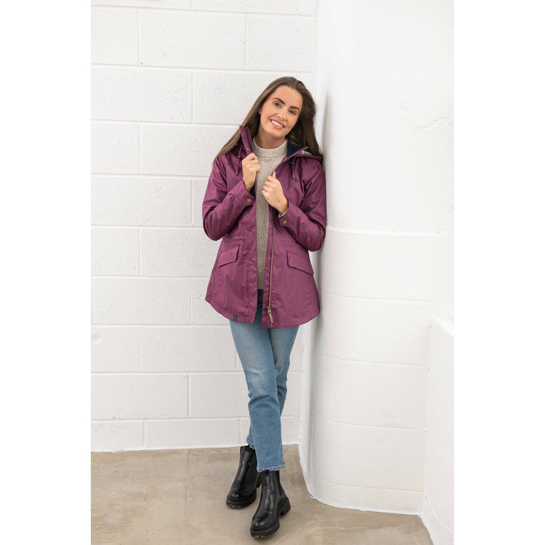 Lighthouse Kendal Plum Ladies Waterproof Coat-elevate your sole