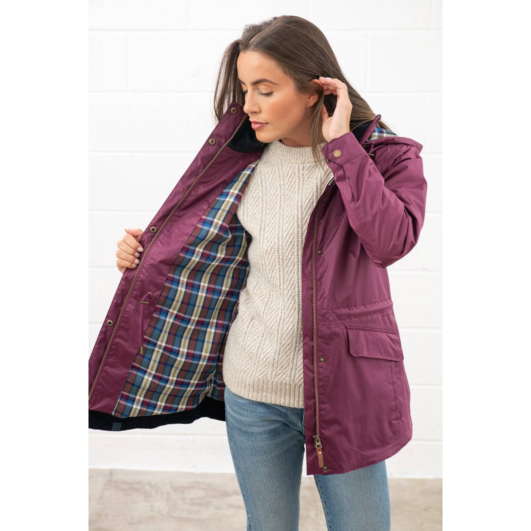 Lighthouse Kendal Plum Ladies Waterproof Coat-elevate your sole