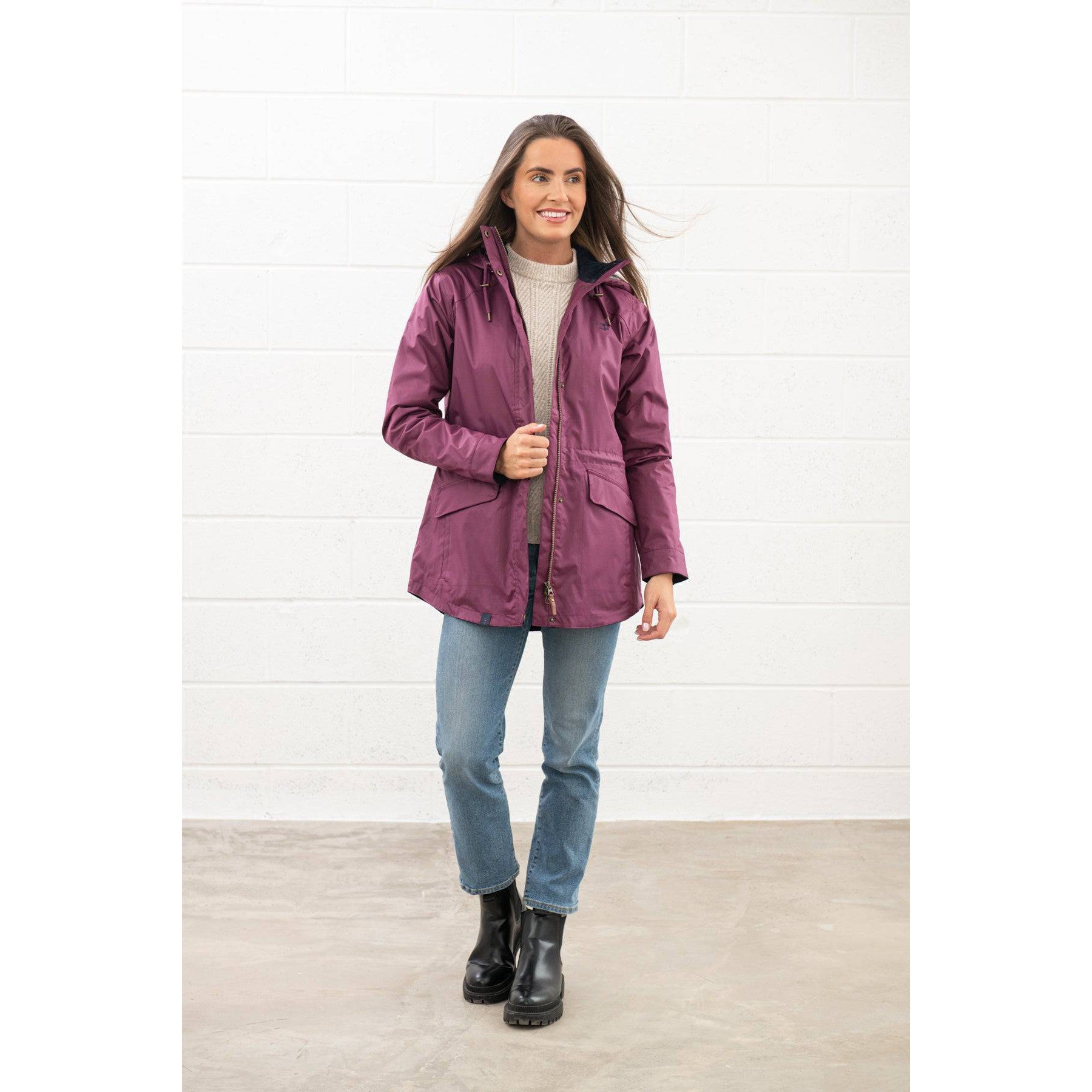 Lighthouse Kendal Plum Ladies Waterproof Coat-elevate your sole