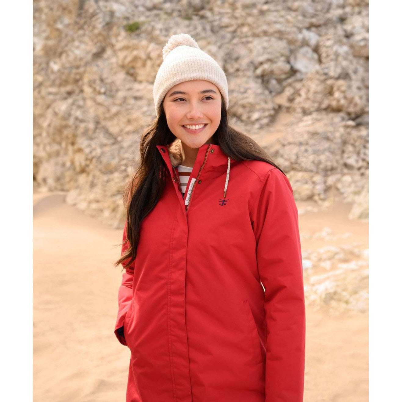 Lighthouse Scarlet Ladies Waterproof Coat Red-elevate your sole