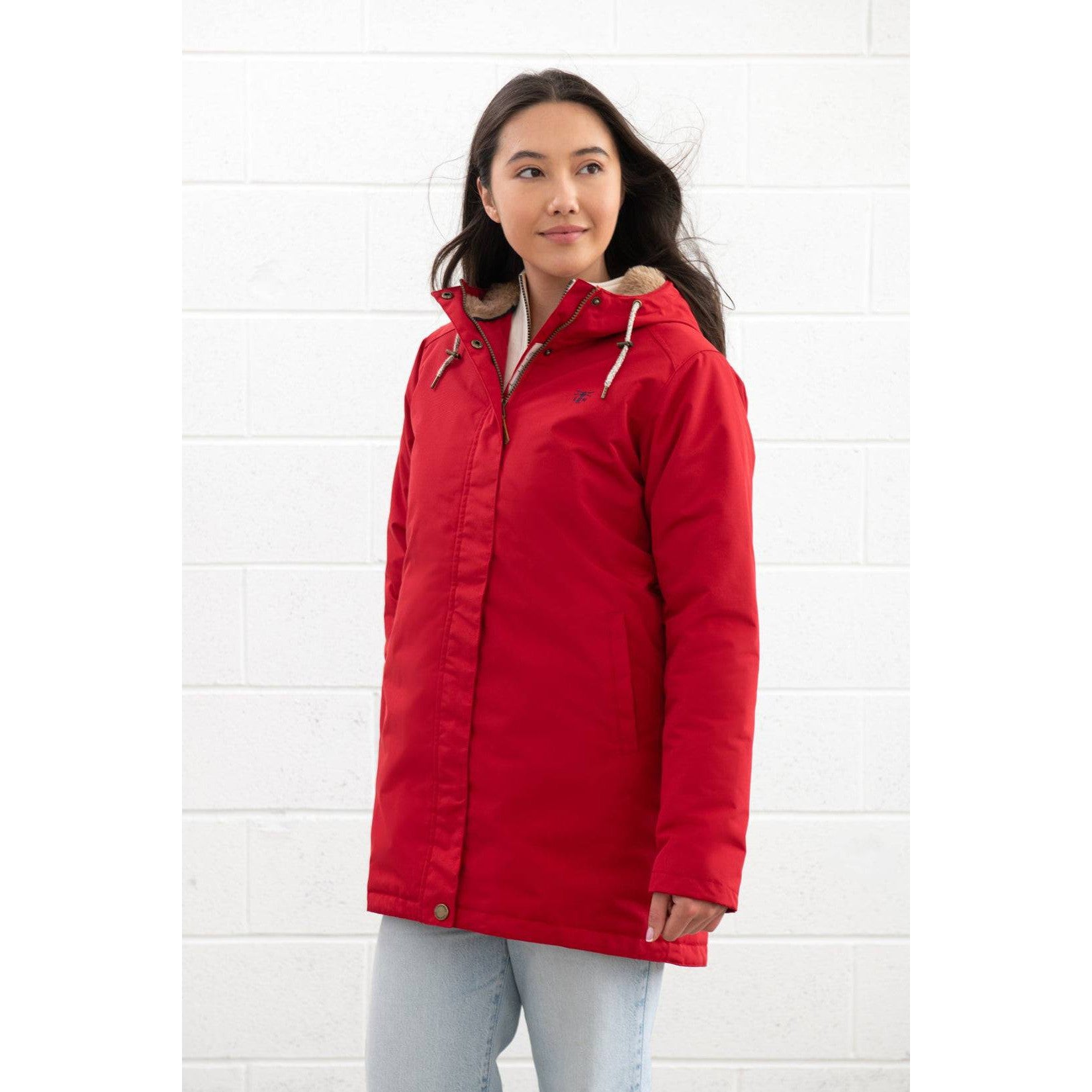 Lighthouse Scarlet Ladies Waterproof Coat Red-elevate your sole