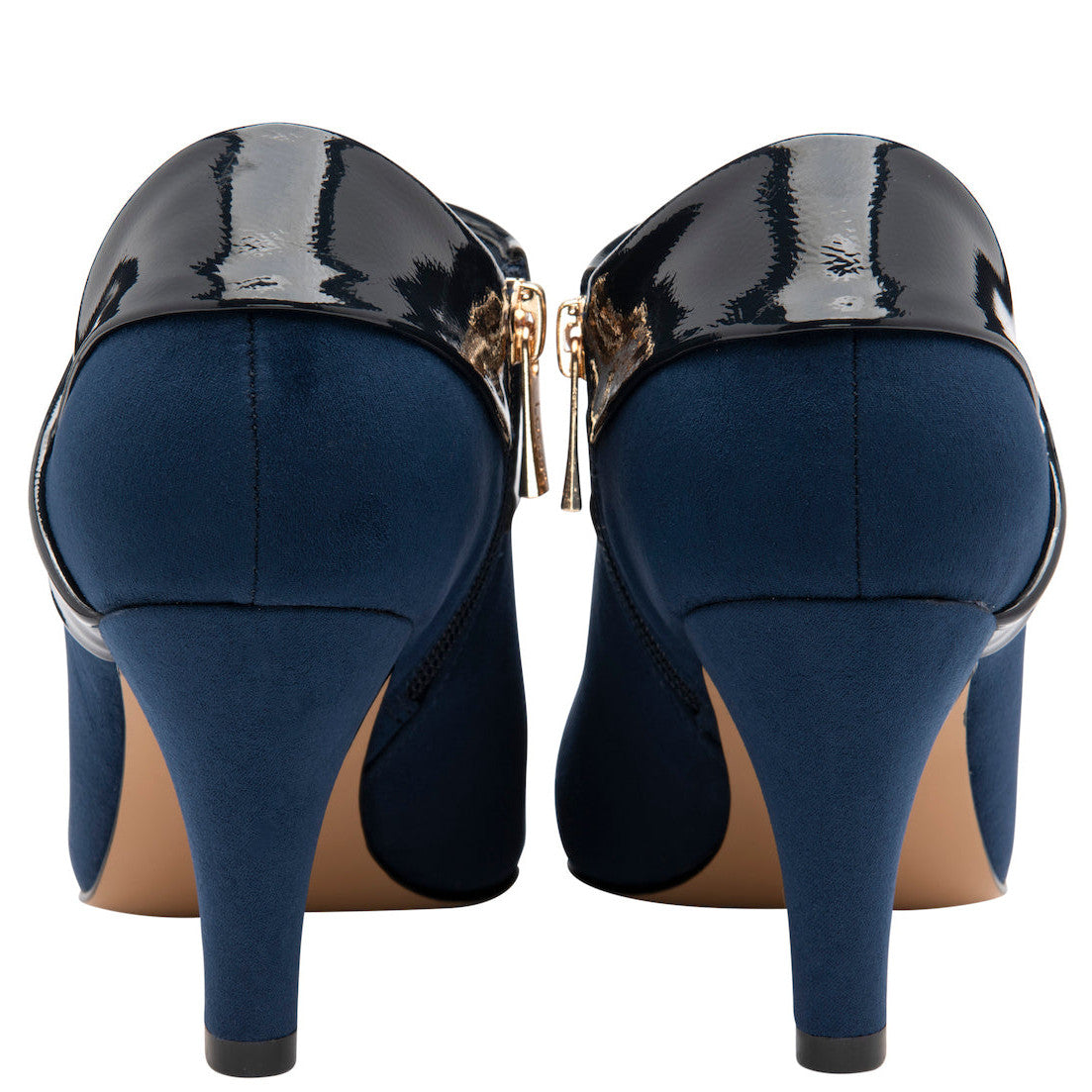 Lotus Maya Ladies Navy & Patent Side Zip Shoe Boots-elevate your sole