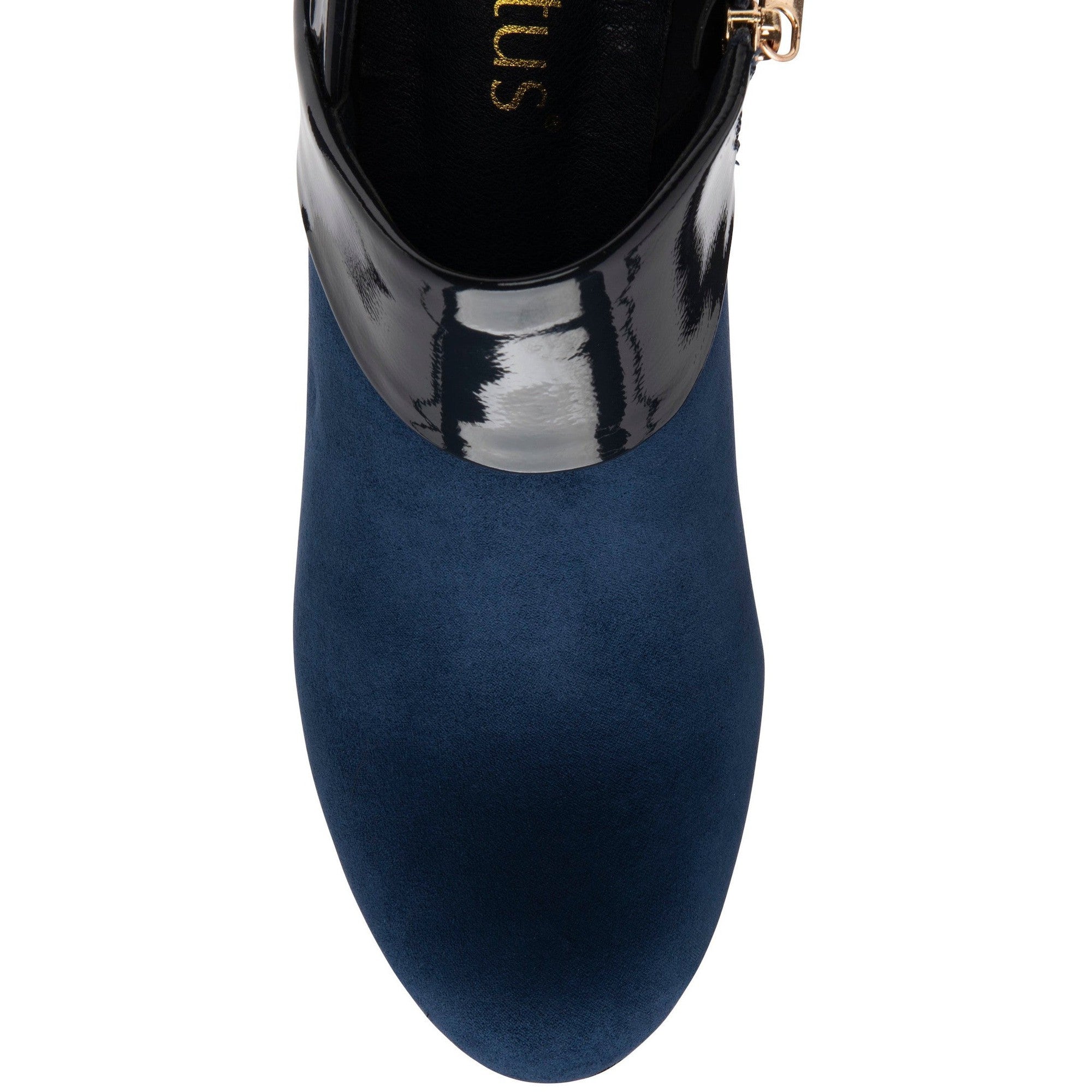 Lotus Maya Ladies Navy & Patent Side Zip Shoe Boots-elevate your sole