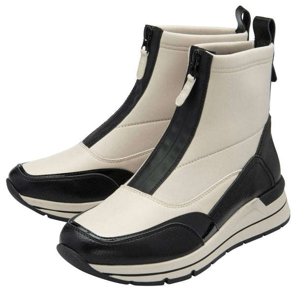 Lotus Petra Ladies Off White Front Zip Ankle Boots-elevate your sole