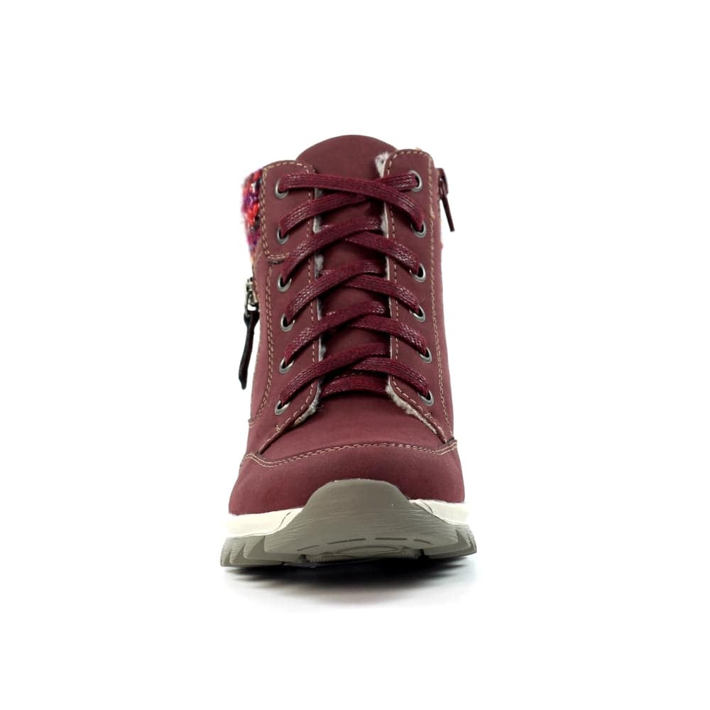 Lunar GLB115 Buttermere Ladies Burgundy Waterproof Zip & Lace Ankle Boots-elevate your sole