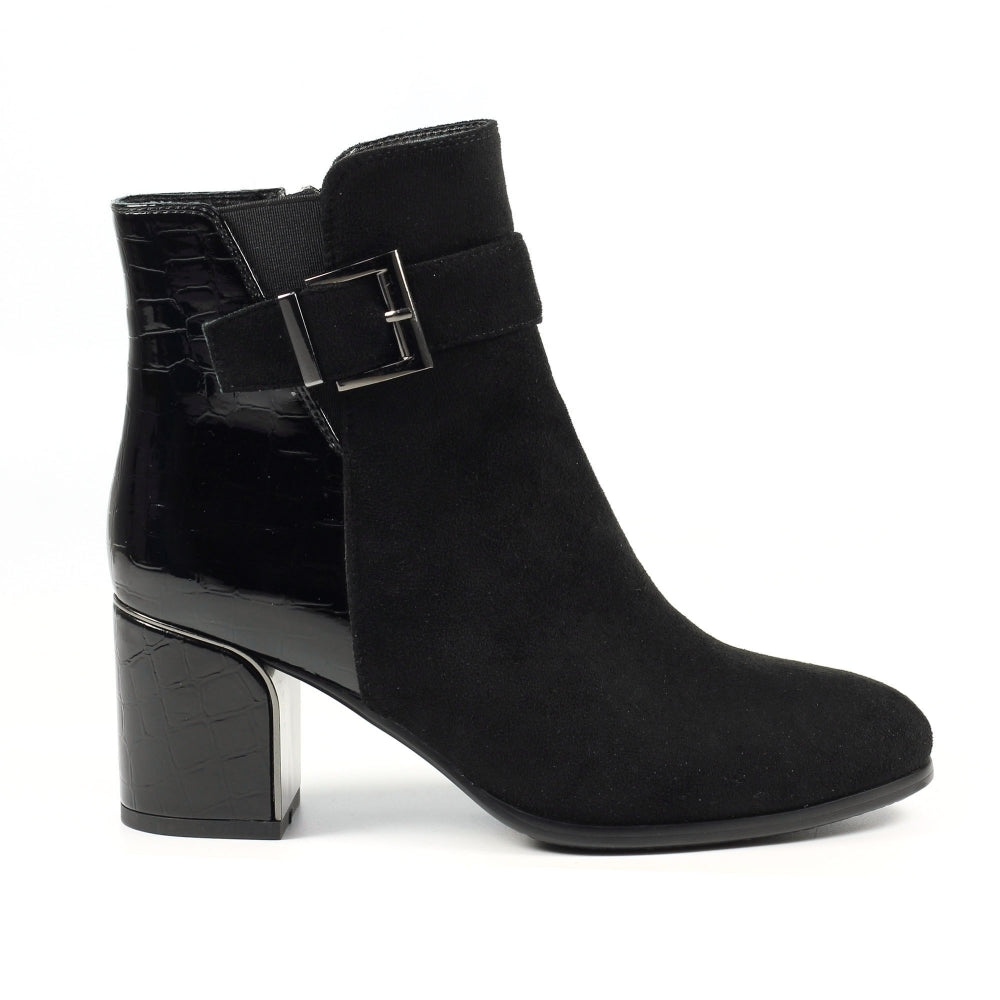 Lunar GLC804 Europa Ladies Black Slip On Ankle Boots-elevate your sole