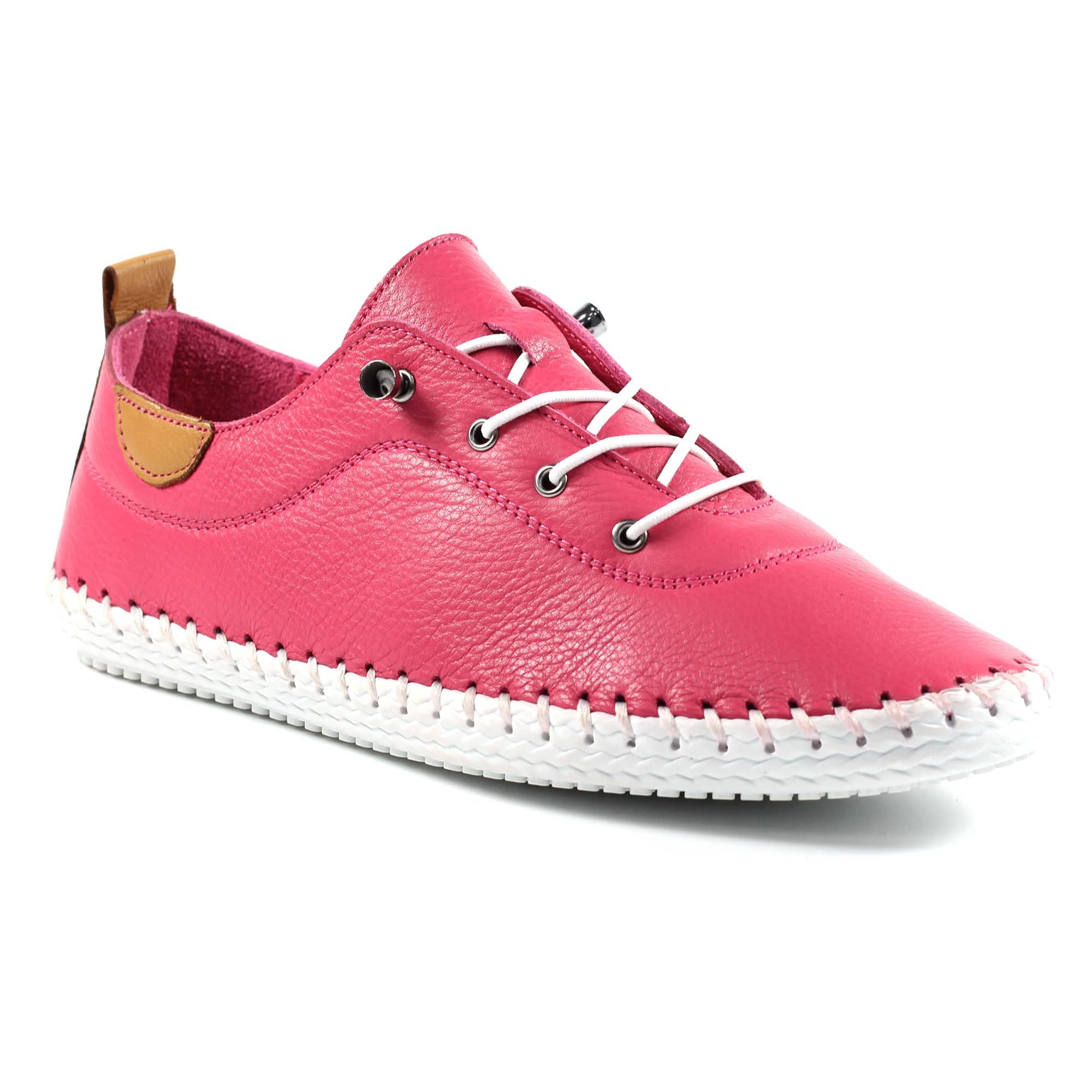 Lunar St Ives FLE030 Ladies Raspberry Leather Elasticated Shoes-elevate your sole