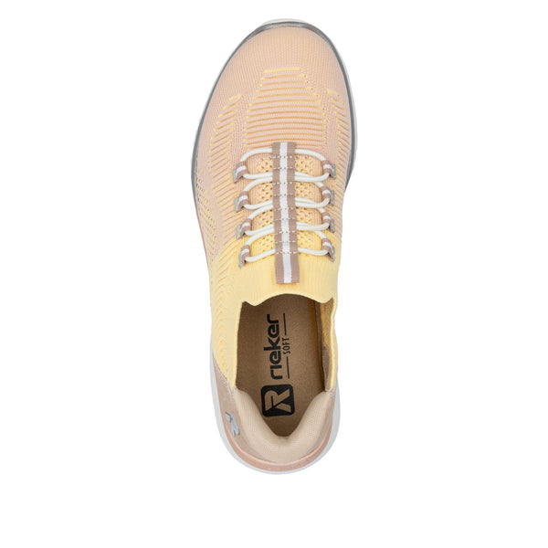 Rieker M5066-68 Ladies Wide Sun Textile Elasticated Trainers