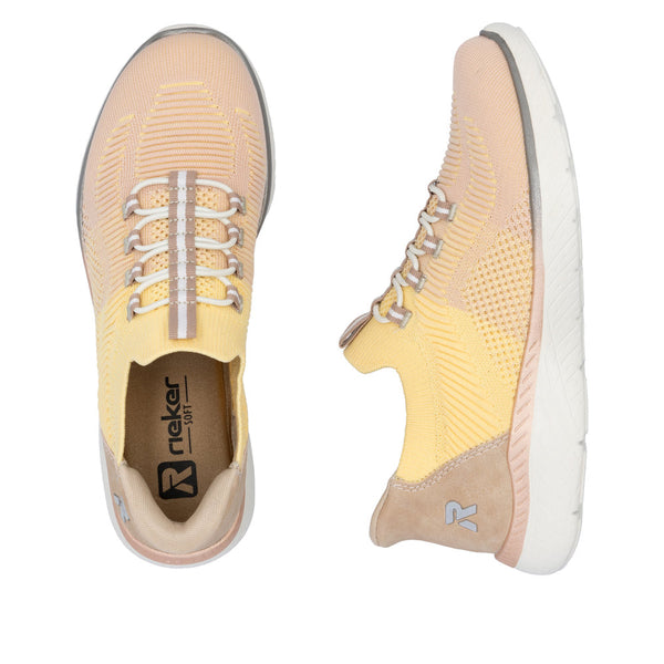 Rieker M5066-68 Ladies Wide Sun Textile Elasticated Trainers