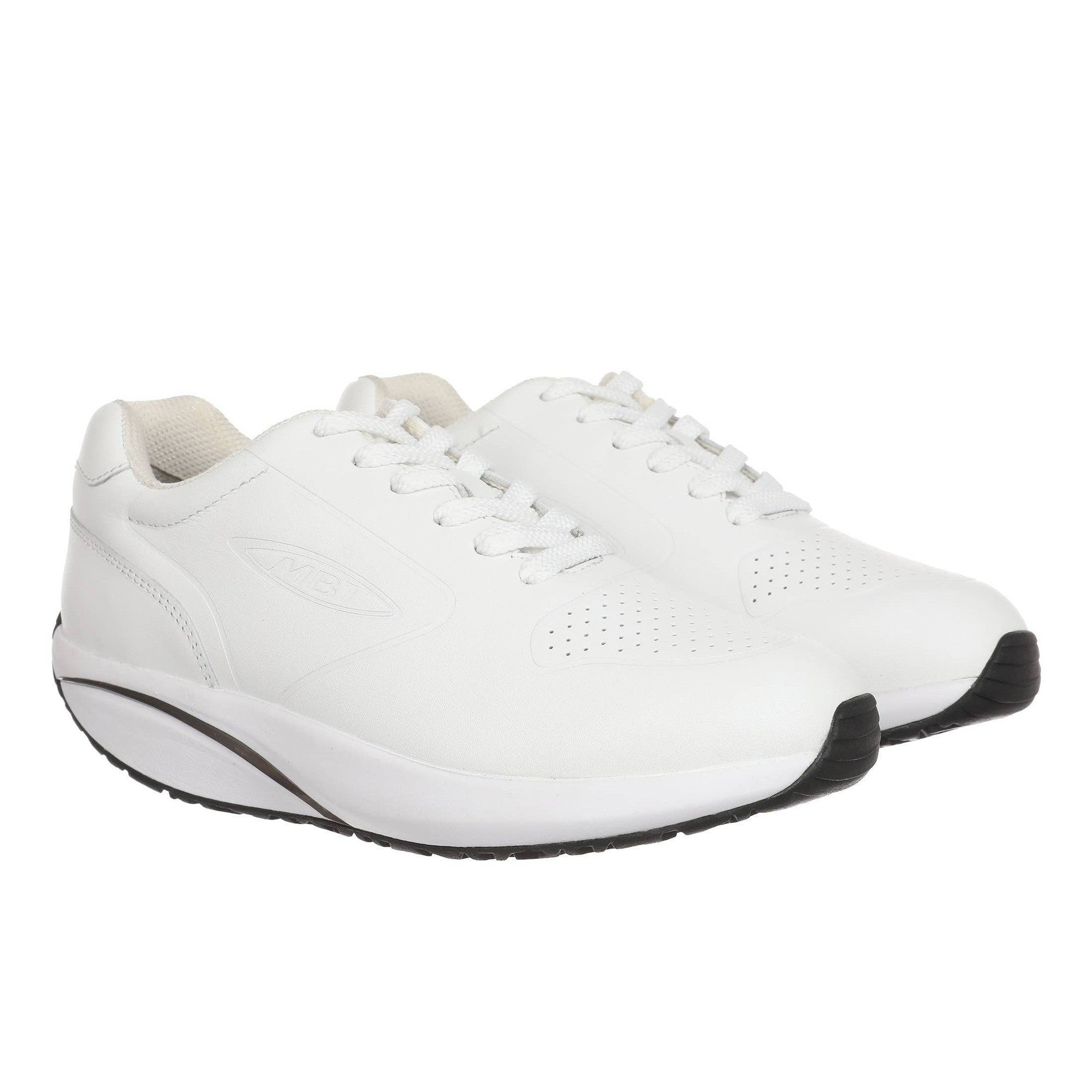 MBT MBT-1997 Ladies Winter White Leather Arch Support Lace Up Trainers-elevate your sole