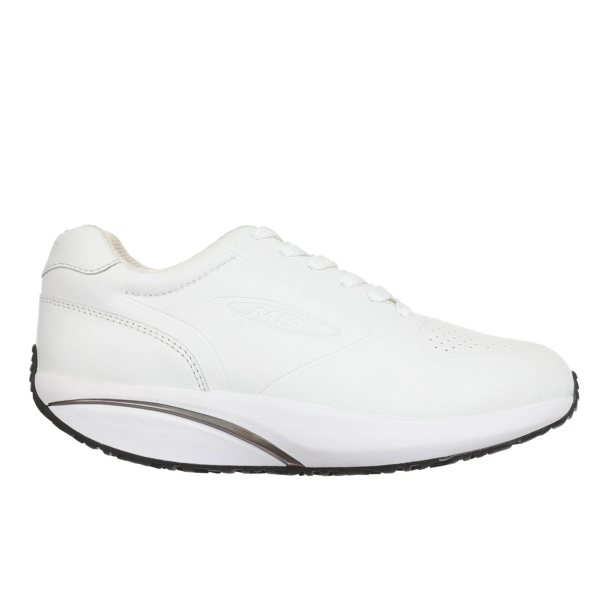 MBT MBT-1997 Ladies Winter White Leather Arch Support Lace Up Trainers-elevate your sole