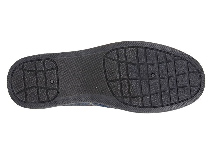 Sleepers MS404F Kenny Mens Grey Herringbone Textile Slippers