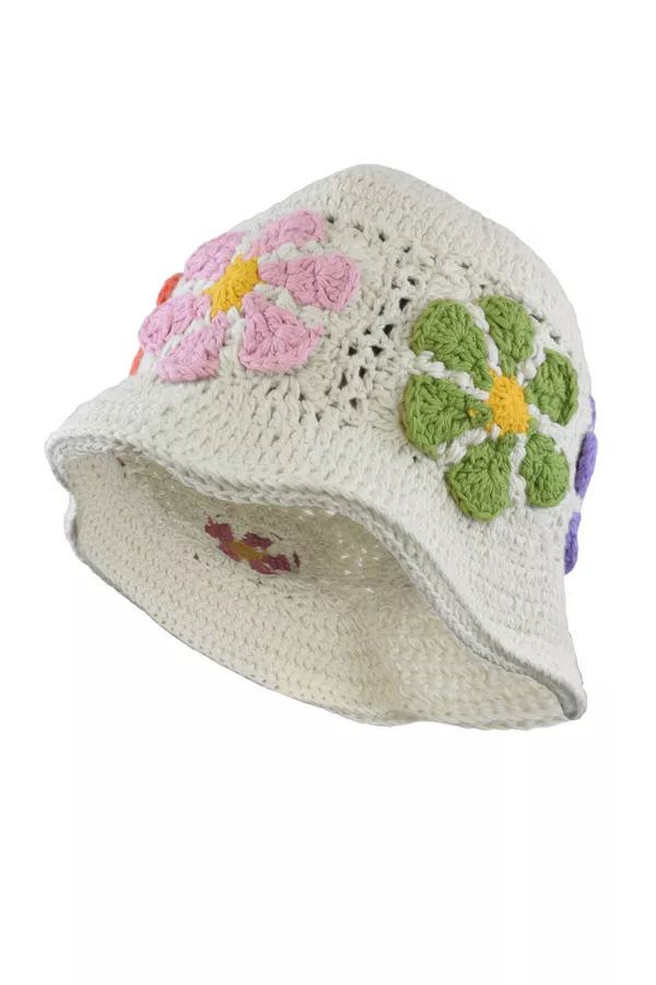 Pachamama Daisy Cotton Bucket Hat Cream-elevate your sole