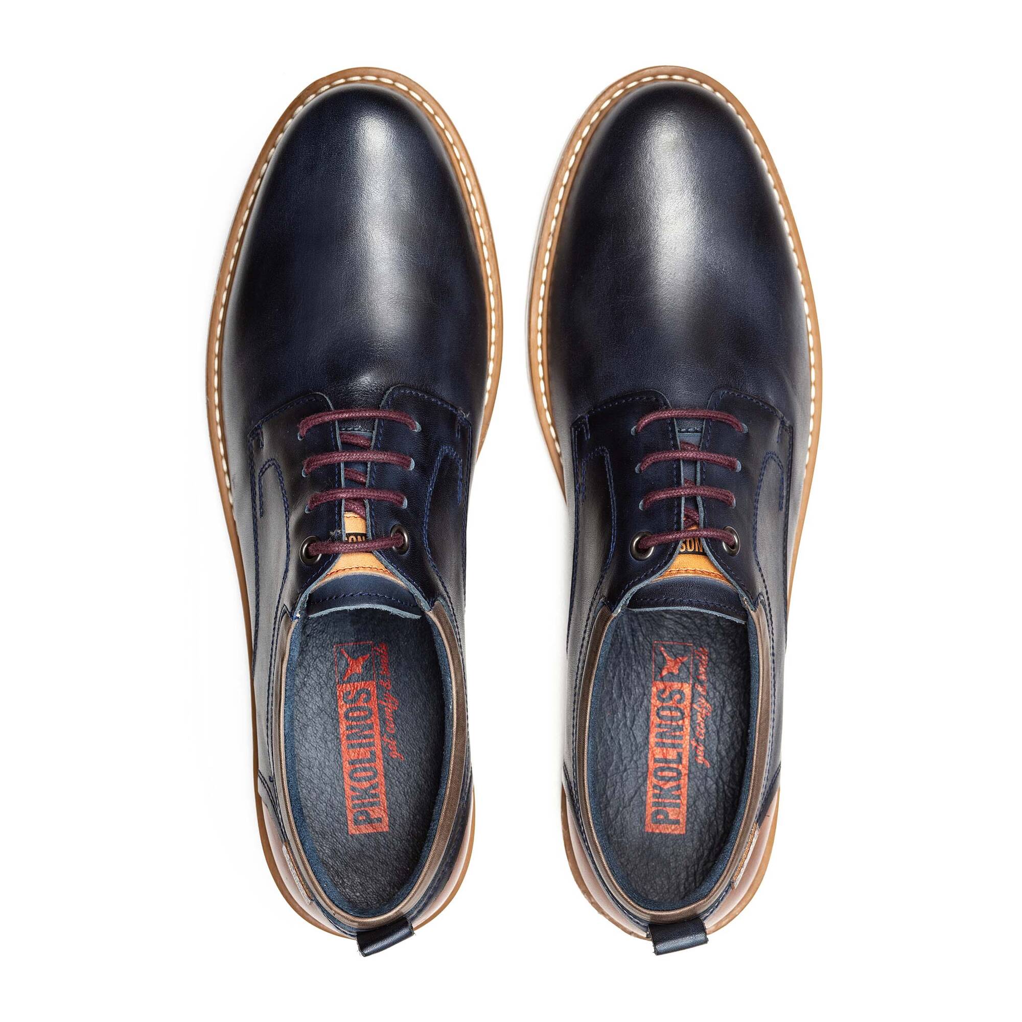 Pikolinos Berna M8J-4183 Mens Blue Leather Lace Up Shoes-elevate your sole