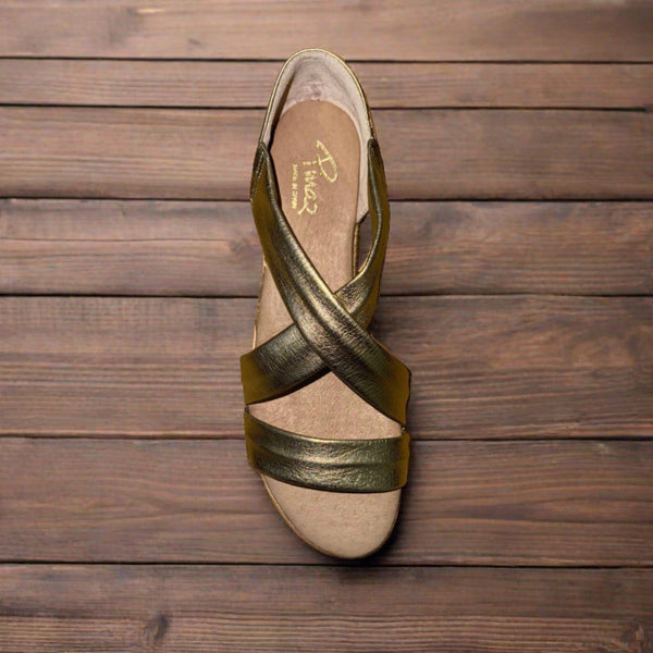 Pinaz 317 AO Gold Leather Espadrille Sandals-elevate your sole