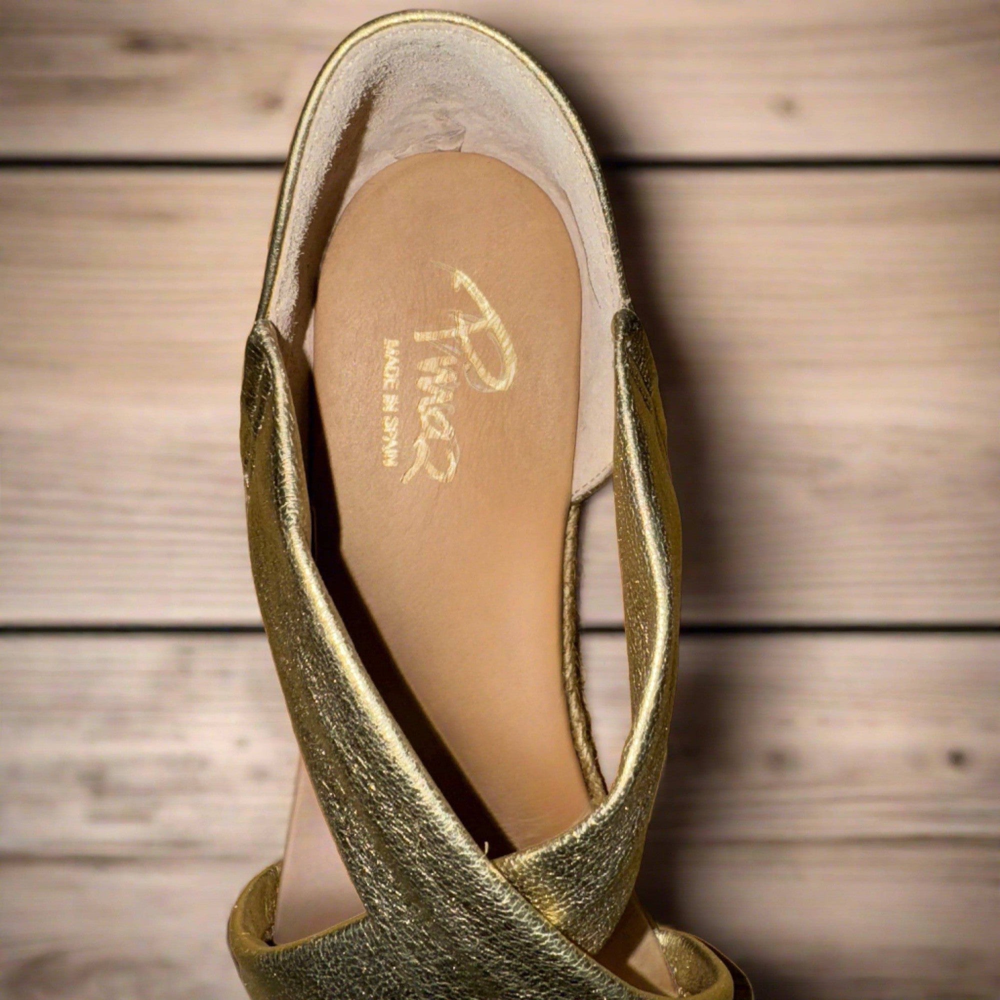 Pinaz 317 AO Gold Leather Espadrille Sandals-elevate your sole