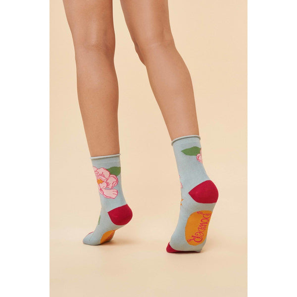 Powder Tropical Flora Ankle Socks - Ice-elevate your sole