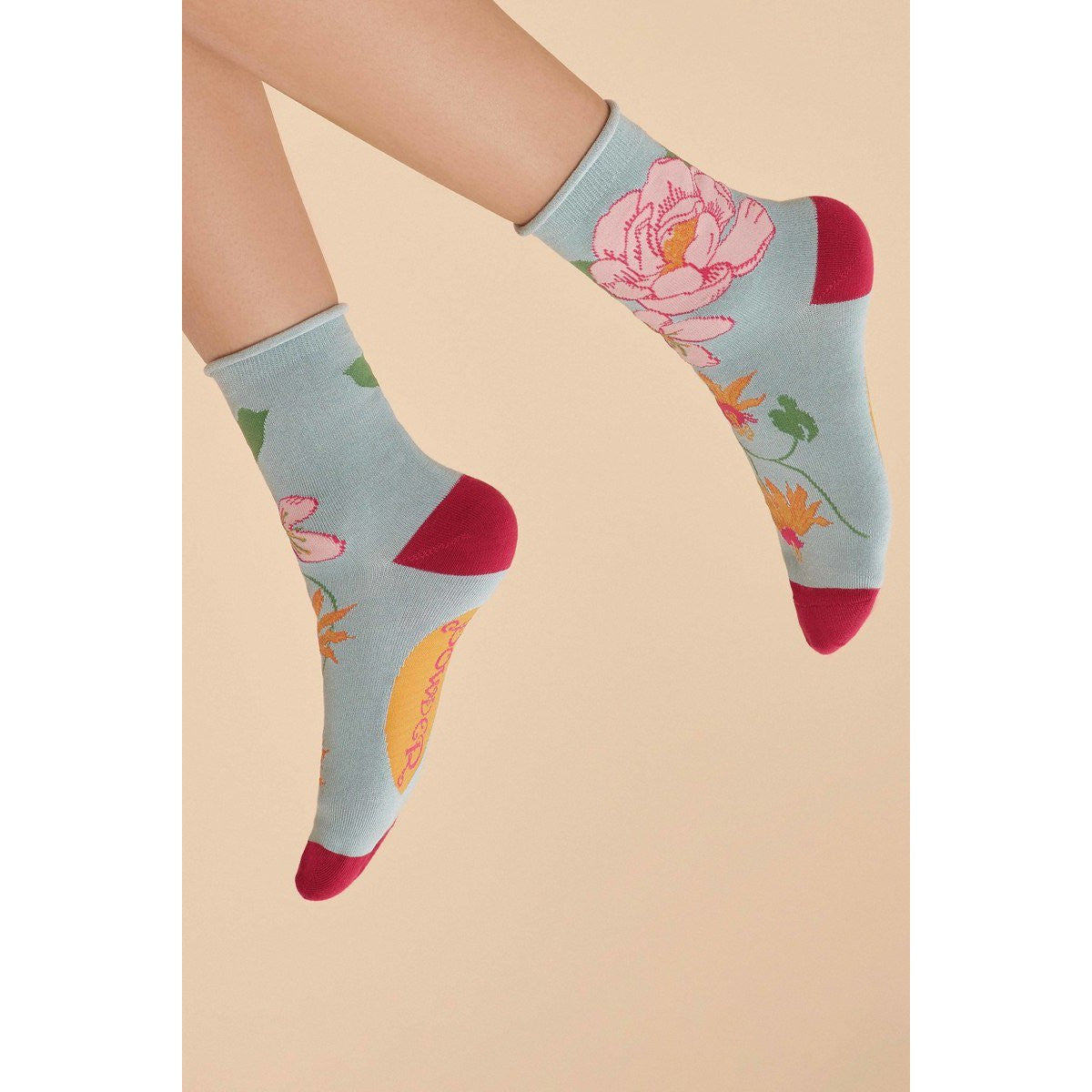 Powder Tropical Flora Ankle Socks - Ice-elevate your sole