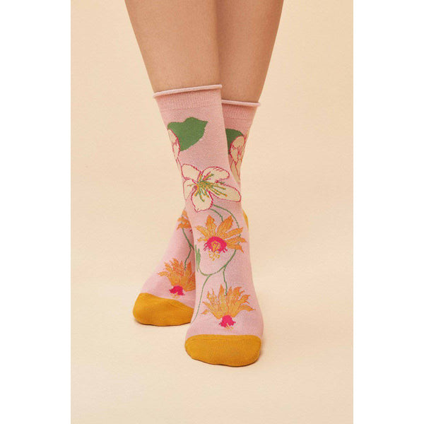 Powder Tropical Flora Ankle Socks - Petal-elevate your sole