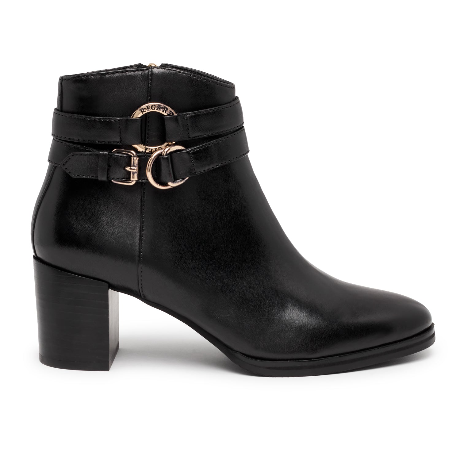 Regarde Le Ciel Joan-01 Ladies Black Leather Side Zip Ankle Boots-elevate your sole