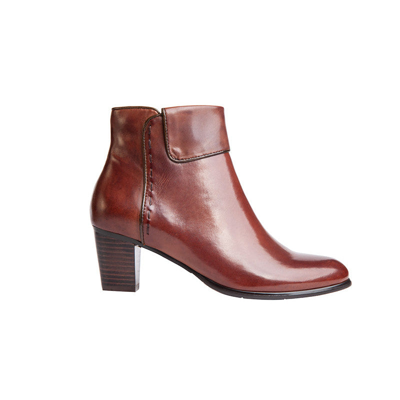 Regarde Le Ciel Sonia-128 Ladies Brown Leather Side Zip Ankle Boots-elevate your sole