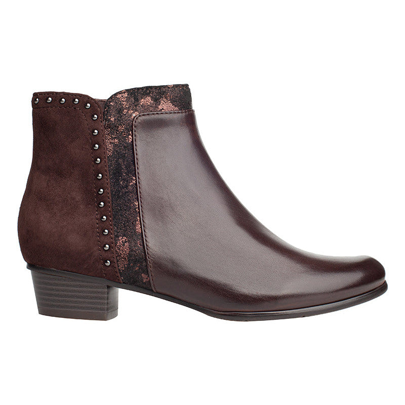 Regarde Le Ciel Stefany-386 Ladies Brown Leather Side Zip Ankle Boots-elevate your sole