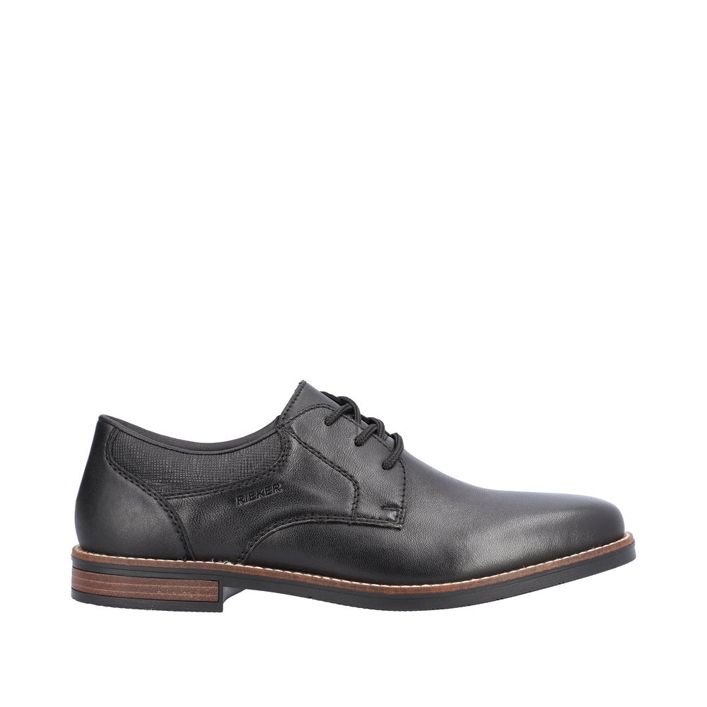 Rieker 13510-00 Mens Black Leather & Textile Lace Up Shoes-elevate your sole