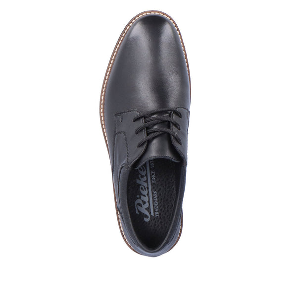 Rieker 13510-00 Mens Black Leather & Textile Lace Up Shoes-elevate your sole