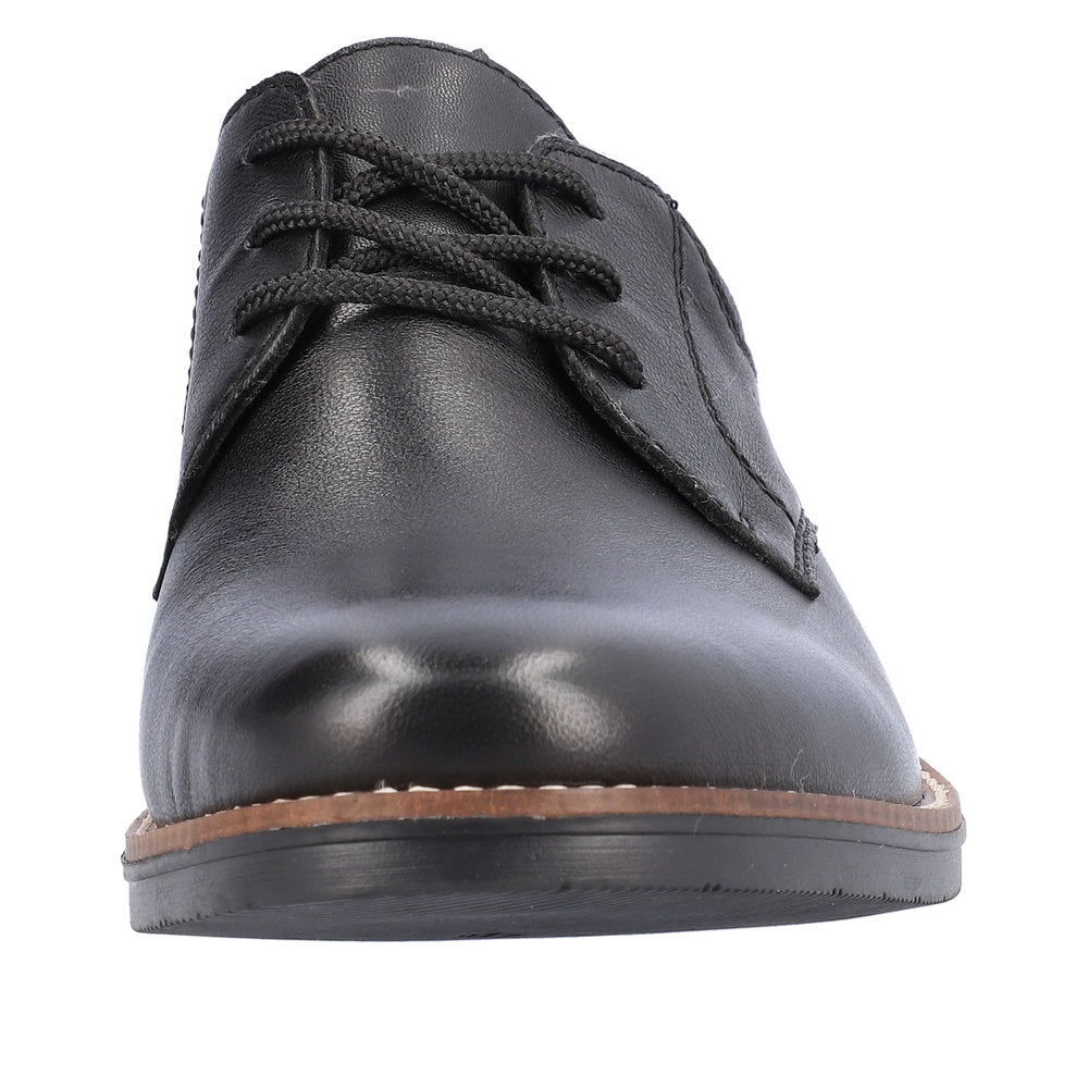 Rieker 13510-00 Mens Black Leather & Textile Lace Up Shoes-elevate your sole