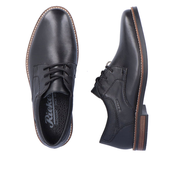 Rieker 13510-00 Mens Black Leather & Textile Lace Up Shoes-elevate your sole