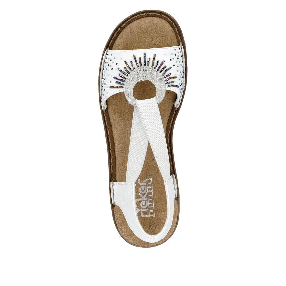 Rieker 60880-80 Ladies White Slip On Sandals-elevate your sole