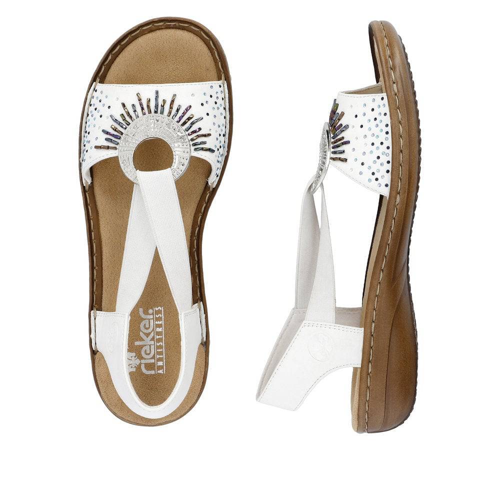 Rieker 60880-80 Ladies White Slip On Sandals-elevate your sole