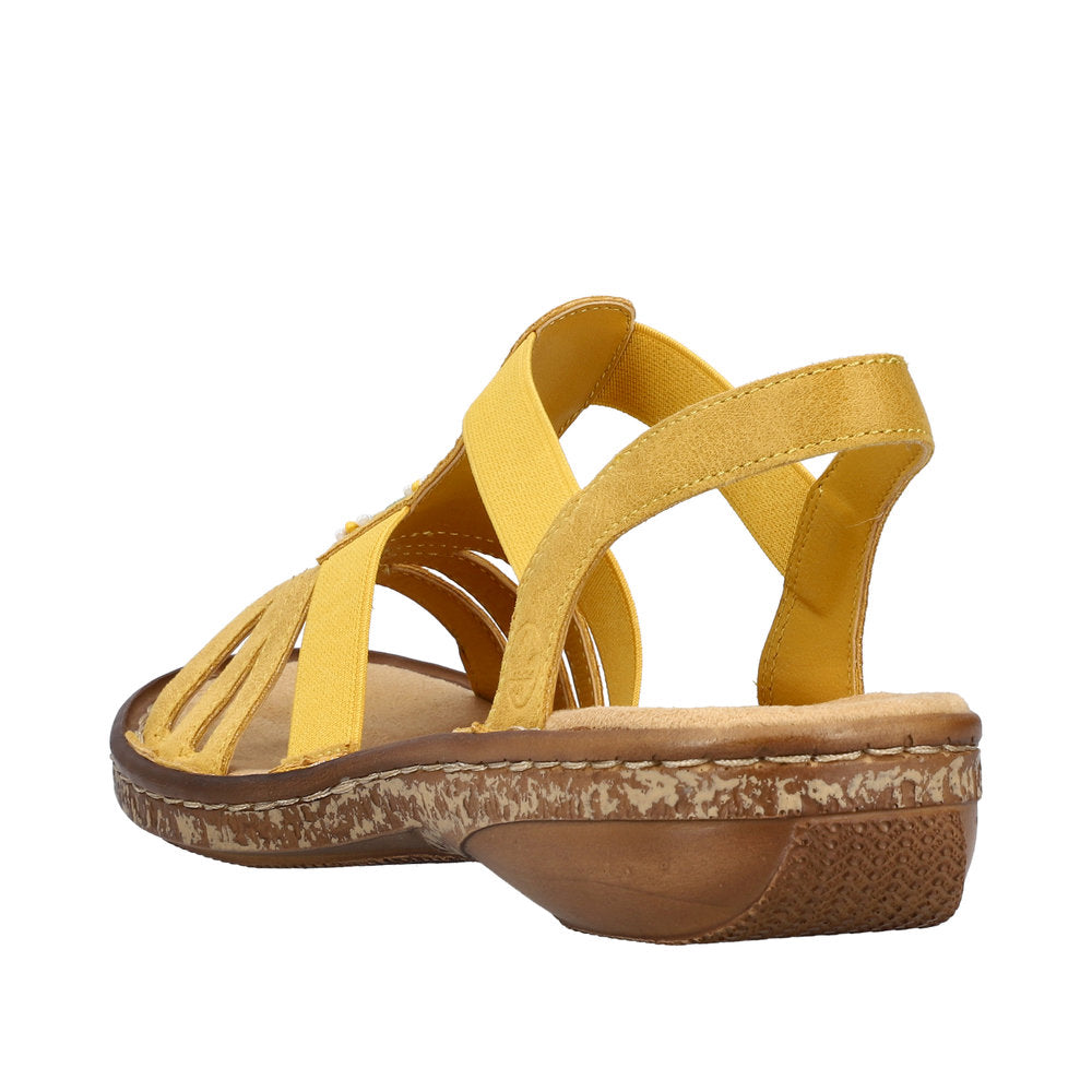 Rieker 62808-68 Ladies Yellow Slip On Sandals-elevate your sole