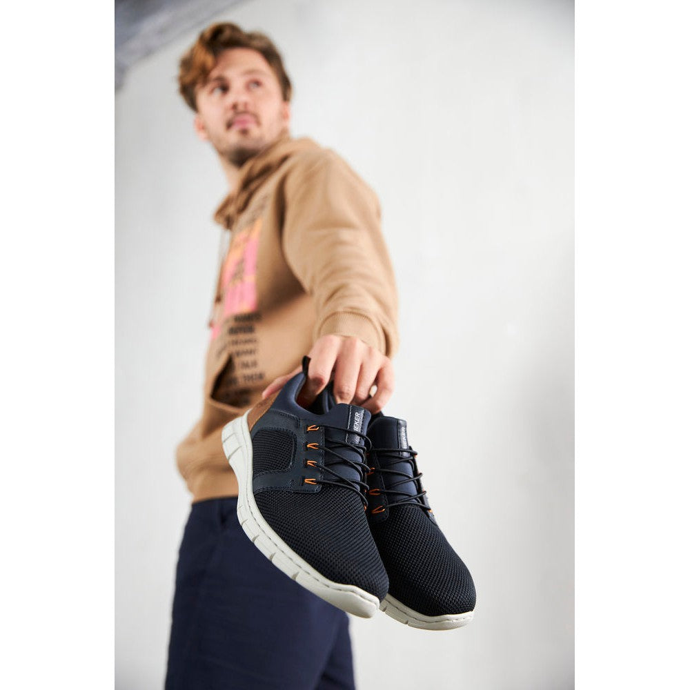 Rieker B7796-14 Mens Navy Elasticated Trainers-elevate your sole