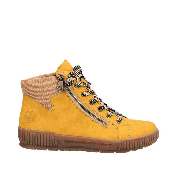 Rieker N0709-68 Ladies Yellow Side Zip Ankle Boots-elevate your sole