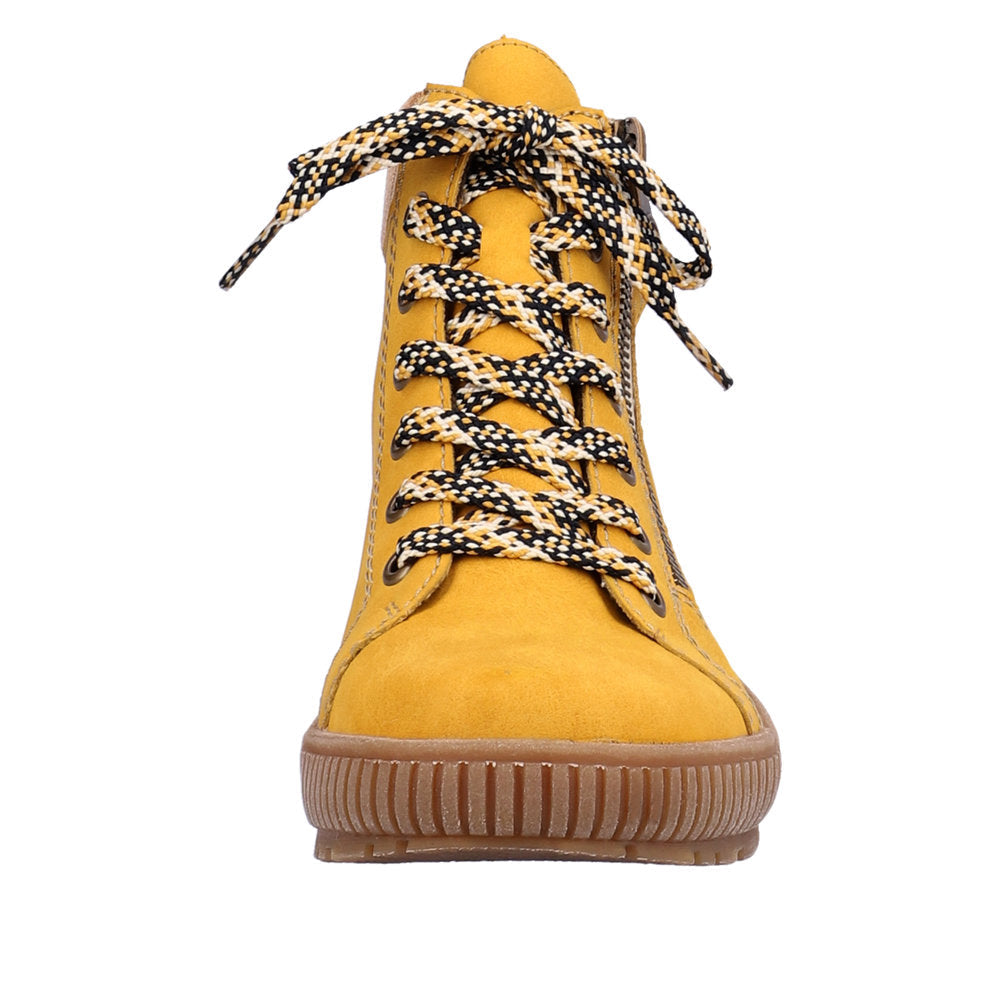 Rieker N0709-68 Ladies Yellow Side Zip Ankle Boots-elevate your sole