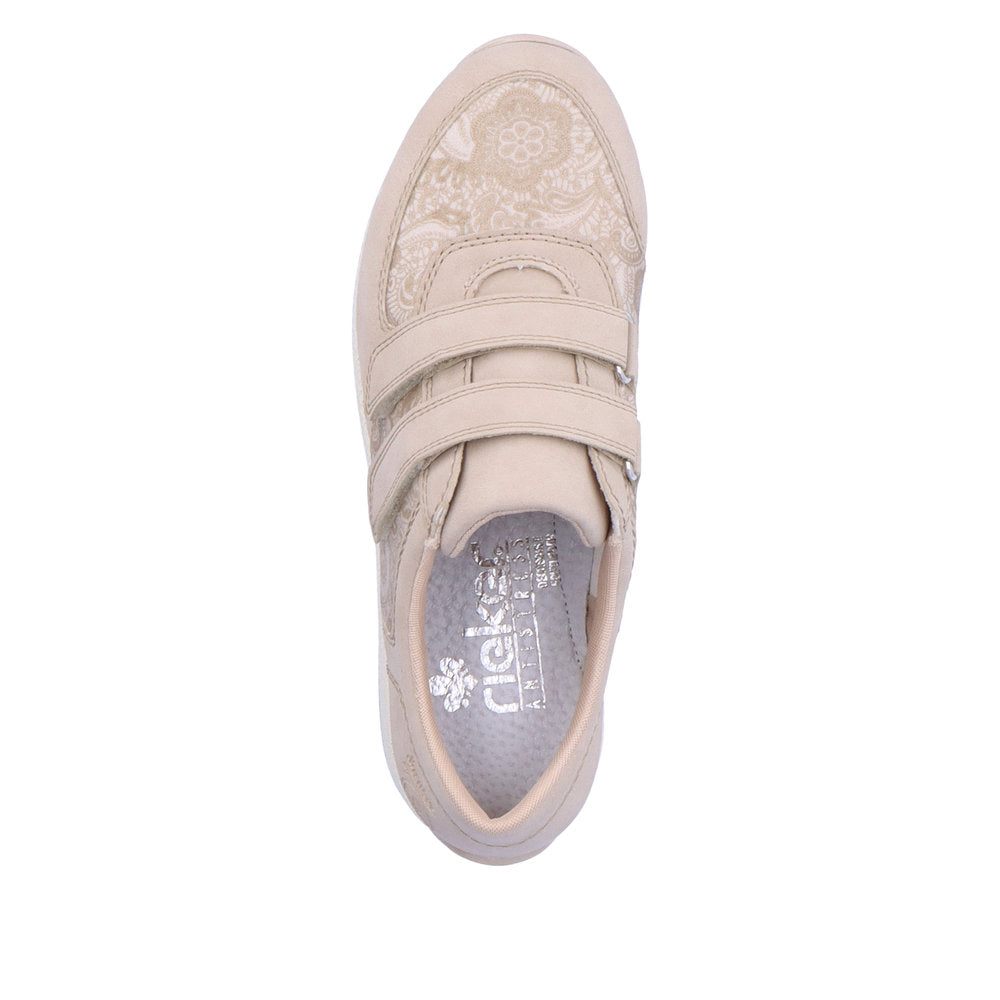 Rieker N1168-63 Ladies Beige Textile Touch Fastening Shoes-elevate your sole