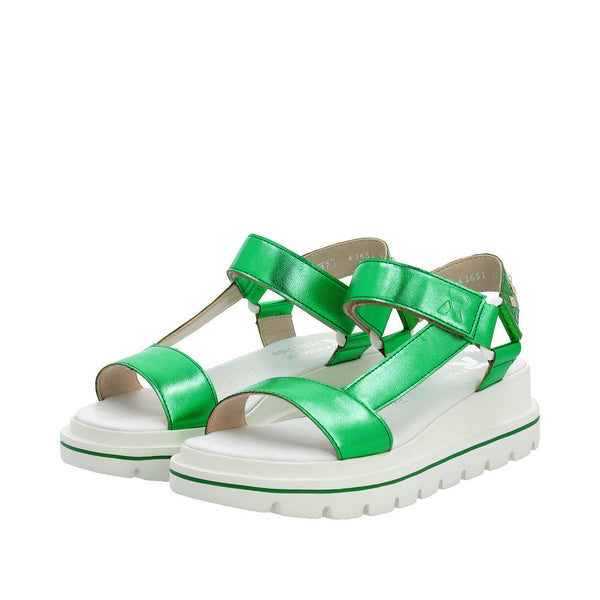 Rieker W1651-52 Ladies Green Touch Fastening Sandals-elevate your sole