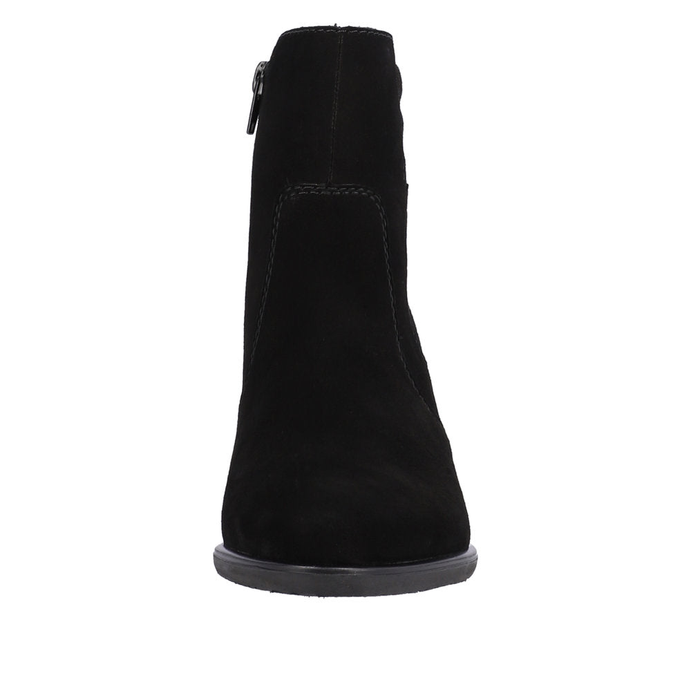 Rieker Y2058-00 Ladies Black Suede Side Zip Ankle Boots-elevate your sole