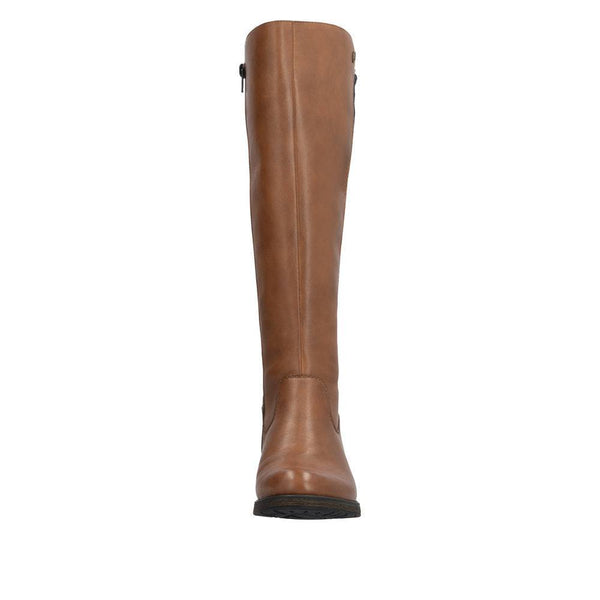 Rieker Z9591-23 Ladies Chestnut Leather Side Zip Knee High Boots-elevate your sole