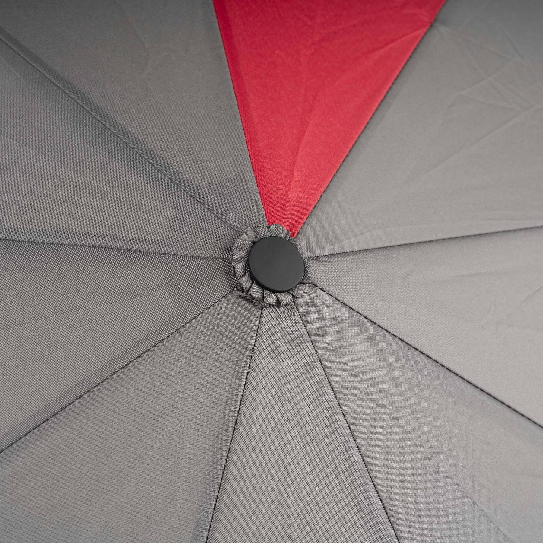 Roka Waterloo Recycled Polyester Umbrella Graphite/Cranberry-elevate your sole