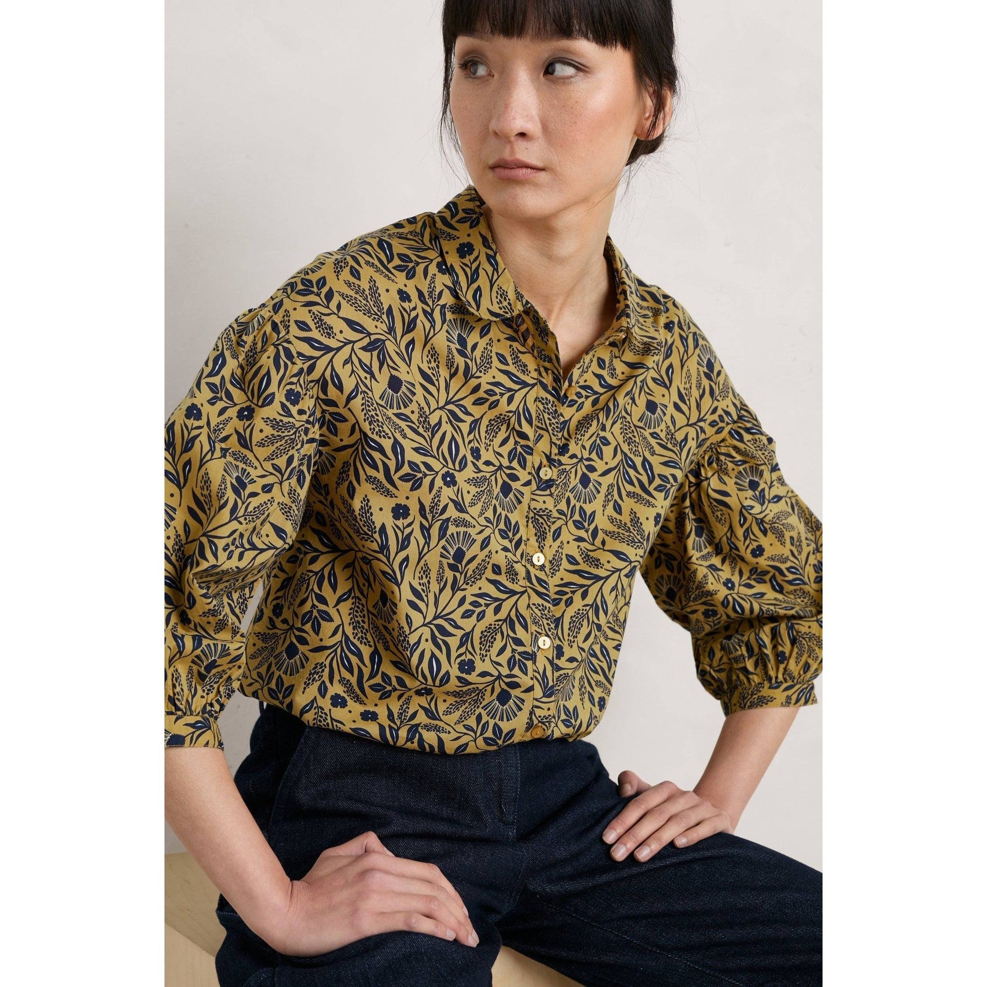 Seasalt Swan Creek Blouse Folk Meadow Kelp-elevate your sole