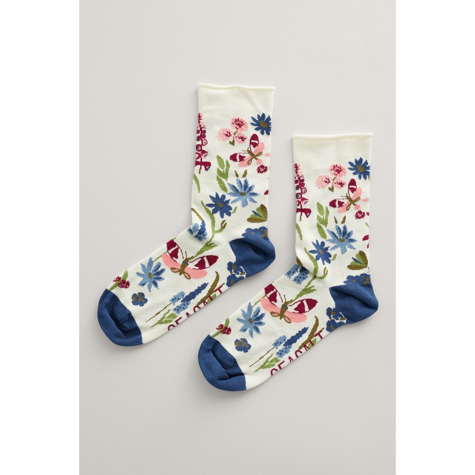 Seasalt Women's Bamboo Arty Socks Garden Bloom Chalk-elevate your sole