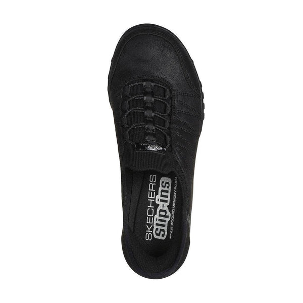 Skechers 100615 Breathe-Easy - Home Hands Free Relaxed Fit Ladies Wide Black Vegan Slip On Trainers-elevate your sole